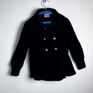 Juicy Couture Black Pea Coat with Gold Accents Sz Small Black